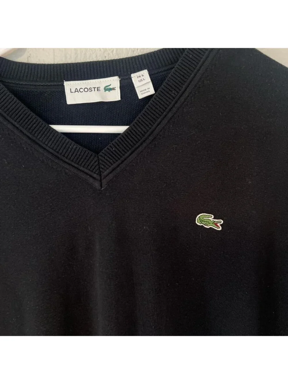 Lacoste Women's Black v-neck sweater